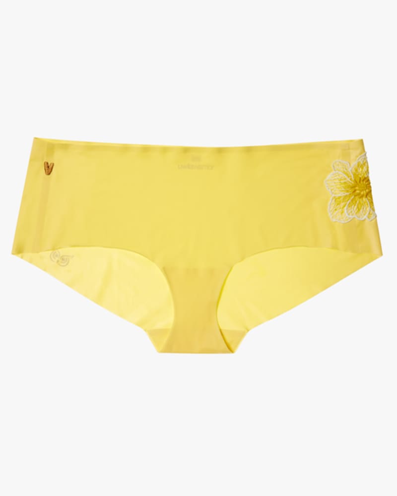 Front of a size Large Seamless Underwear Happy Seams in Buttercup by Uwila Warrior. | dia_product_style_image_id:242353